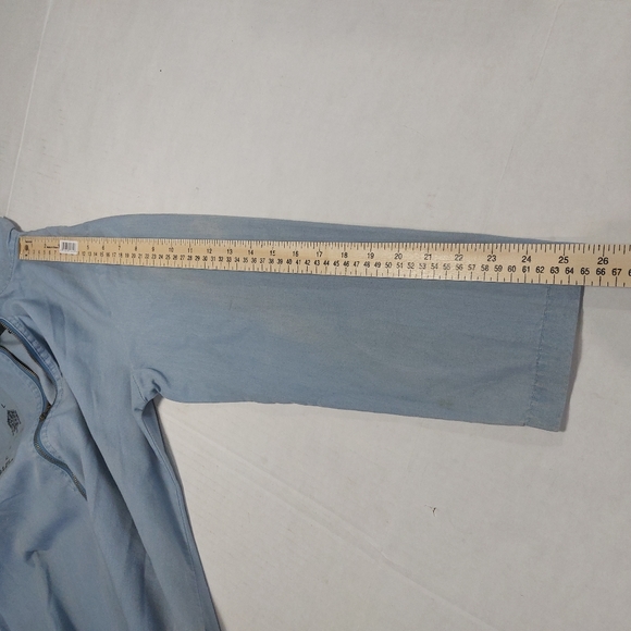 Woman Shirt-dress Longsleeve Blue Size Large - Picture 11 of 15